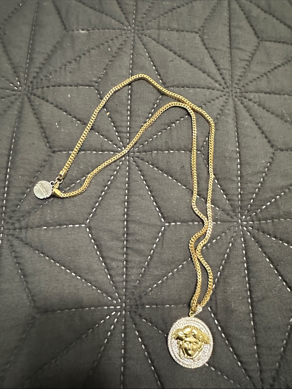 Gold Medallion Pendant Necklace - Versace-Inspired Jewelry